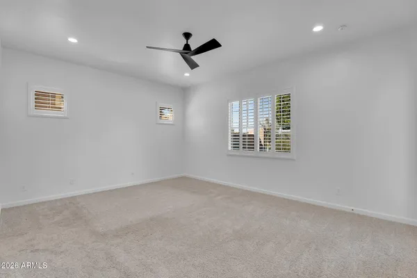 a view of an empty walk in closet