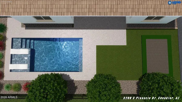 a building outdoor space with patio furniture and potted plants