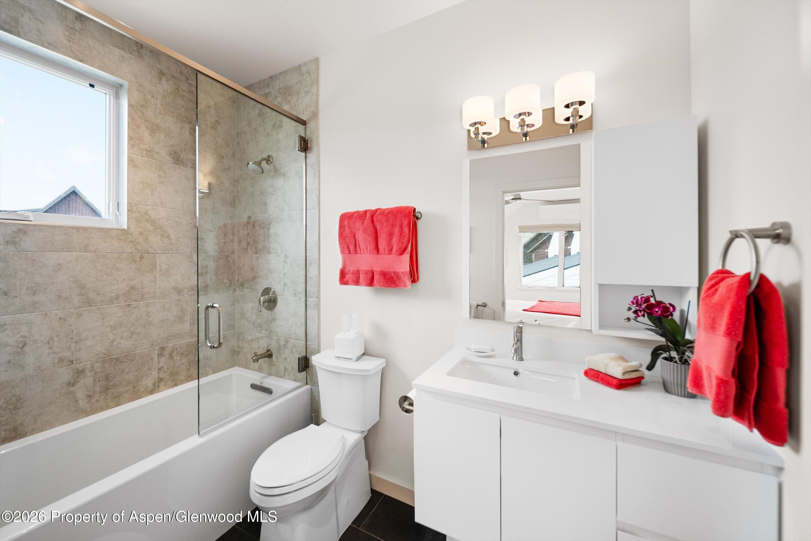 350 Sopris Circle Basalt, CO 81621 - Photo 18 of 49 a bathroom with a sink mirror vanity and toilet