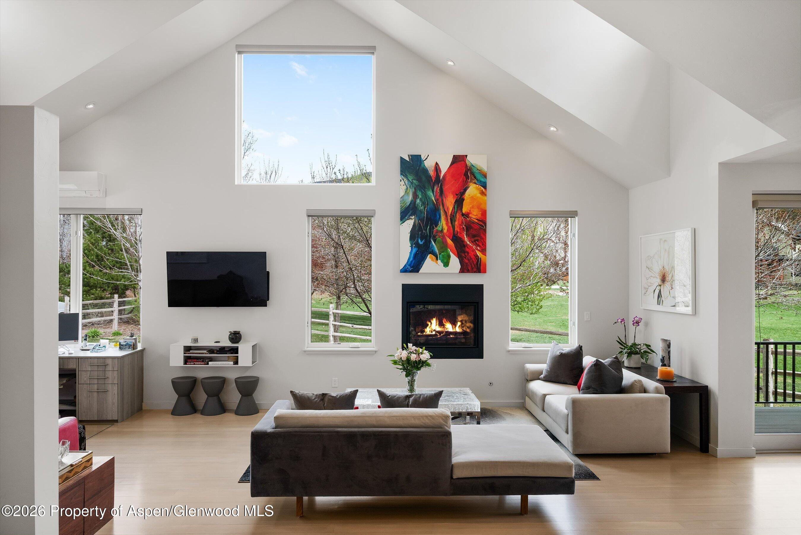 350 Sopris Circle Basalt, CO 81621 - Photo 6 of 49 a living room with furniture a fireplace and a flat screen tv