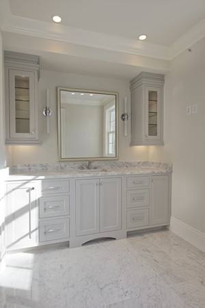1 Green Lane Weston, MA 02493 - Photo 20 of 30 a bathroom with a sink vanity and mirror