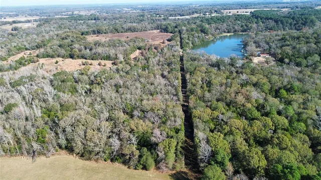 an aerial view of houses with yard