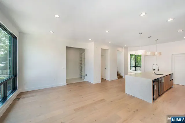 front view of a building with a street