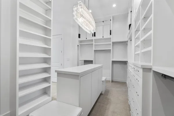 a view of cabinets and window