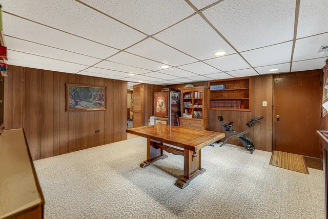 a room with pool table