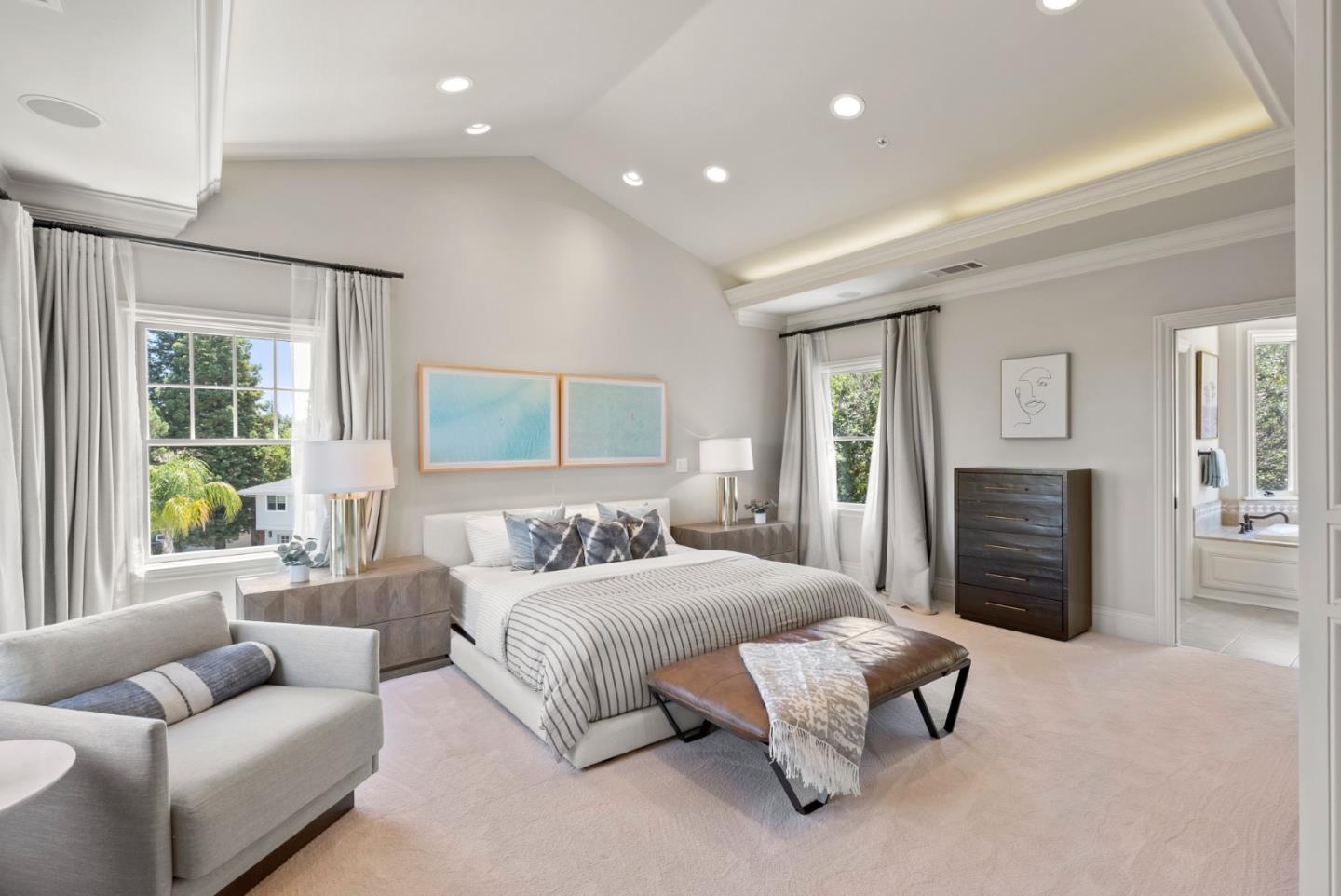 125 Dover Street Los Gatos, CA 95032 - Photo 19 of 49 a spacious bedroom with a bed and a couch