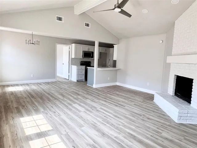 a view of kitchen and microwave