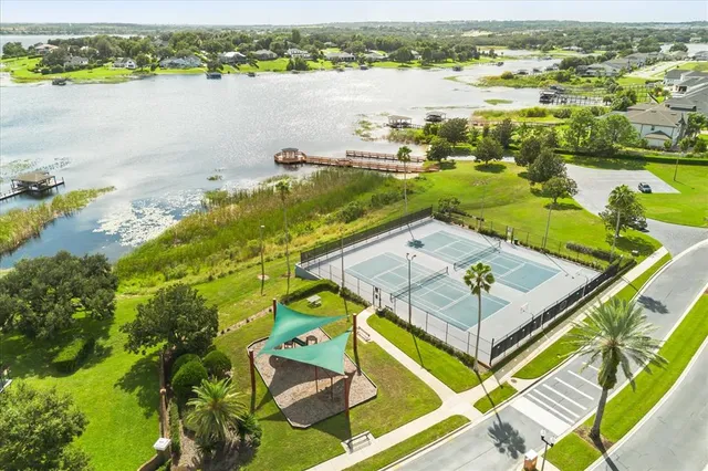 a view of a lake with a ocean view