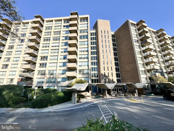 front view of a building with a street