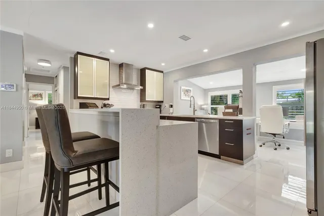 a workspace with furniture window and outside view