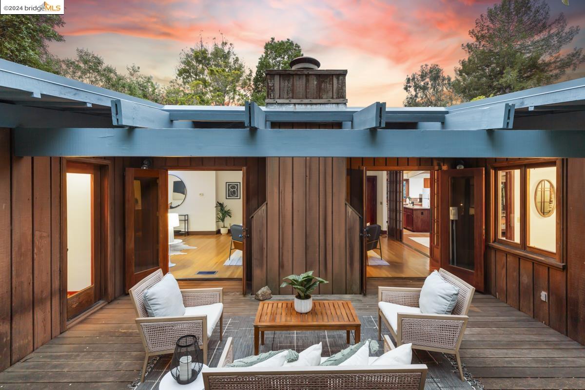 a outdoor living space with patio furniture