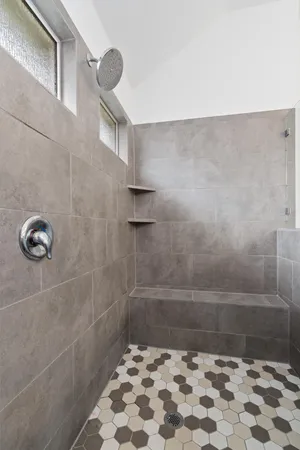 a bathroom with a shower