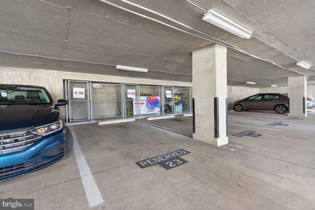 a view of a car garage