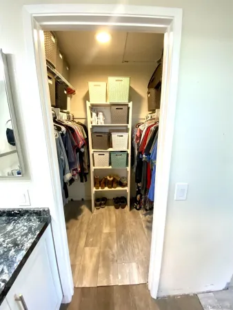 a view of a walk in closet