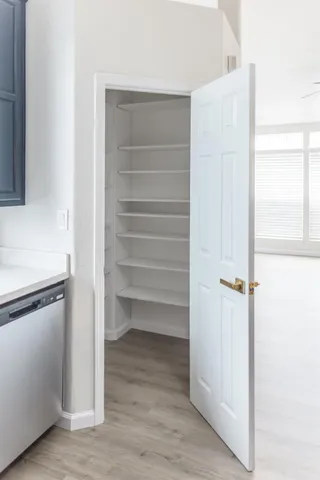 an empty room with an entryway