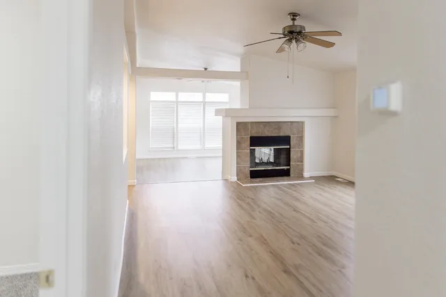 an empty room with a window