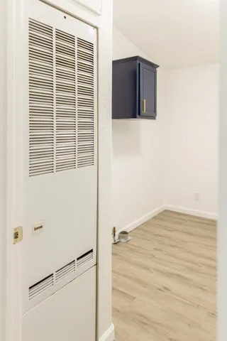 a bathroom with a sink double vanity and a mirror