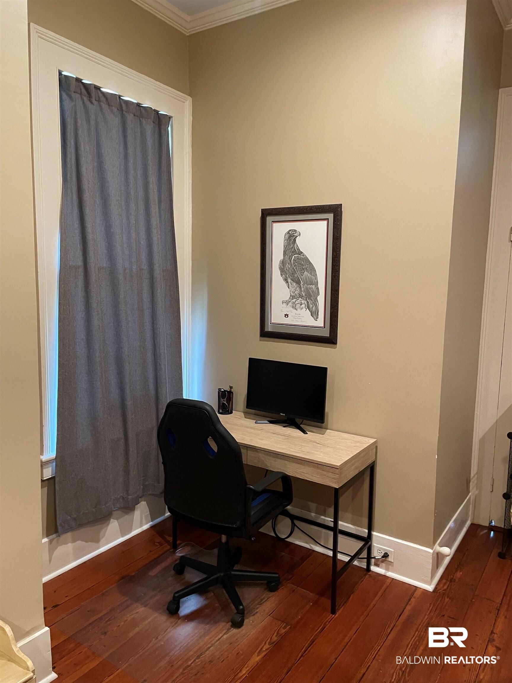 1001 Augusta Street Mobile, AL 36604 - Photo 16 of 26 Office featuring crown molding and dark hardwood / wood-style flooring