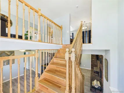 a view of an entryway with staircase