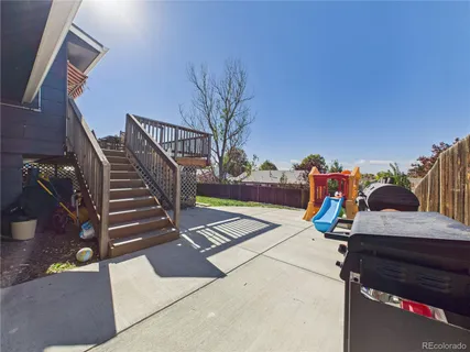 a backyard of a building