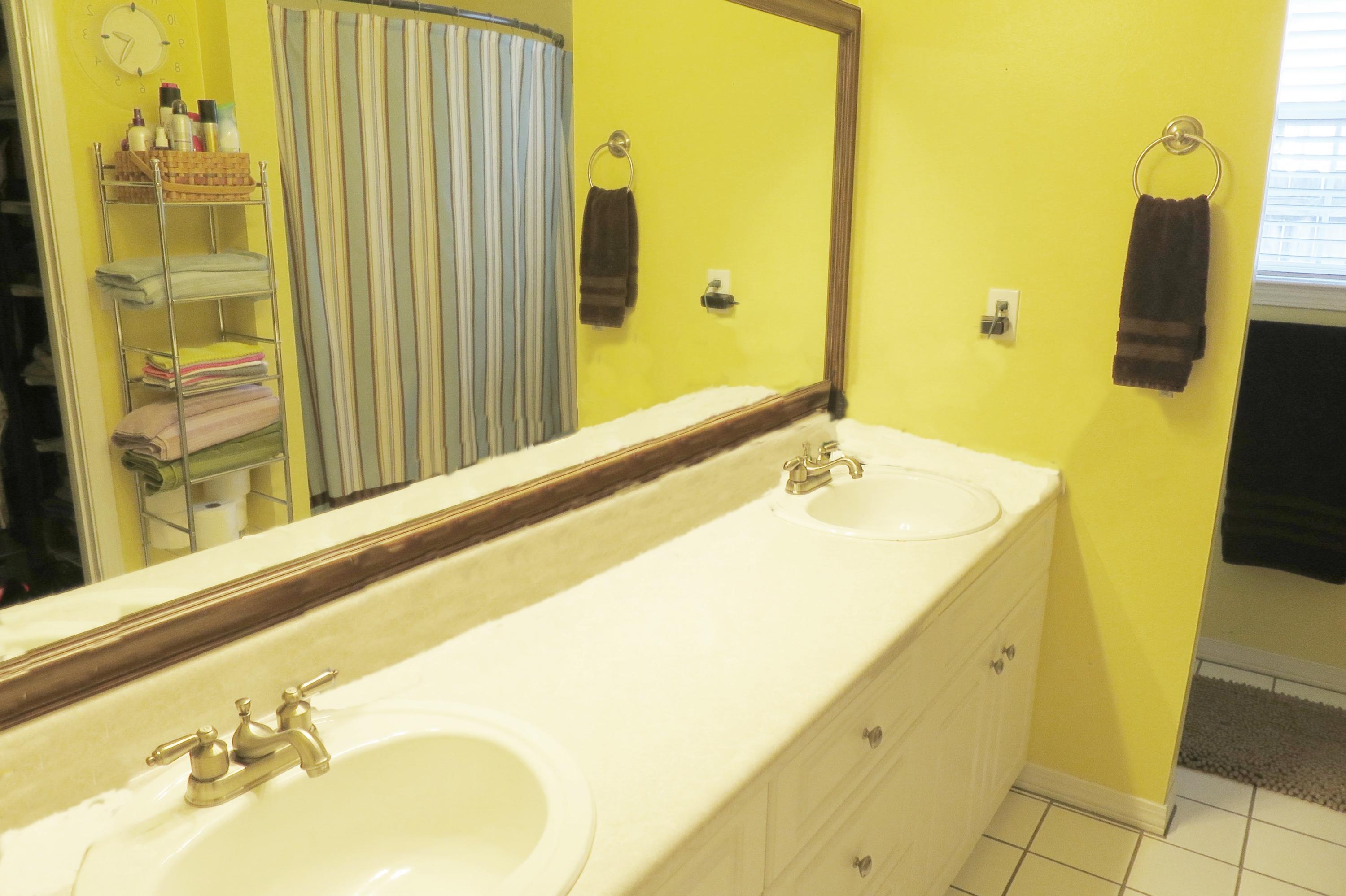 1762 Old Ranch Road Fort Walton Beach, FL 32547 - Photo 13 of 21 a bathroom with a granite countertop sink and a mirror
