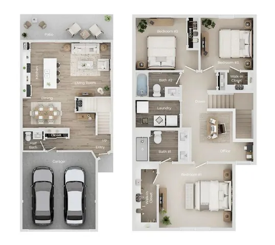 a living room with furniture