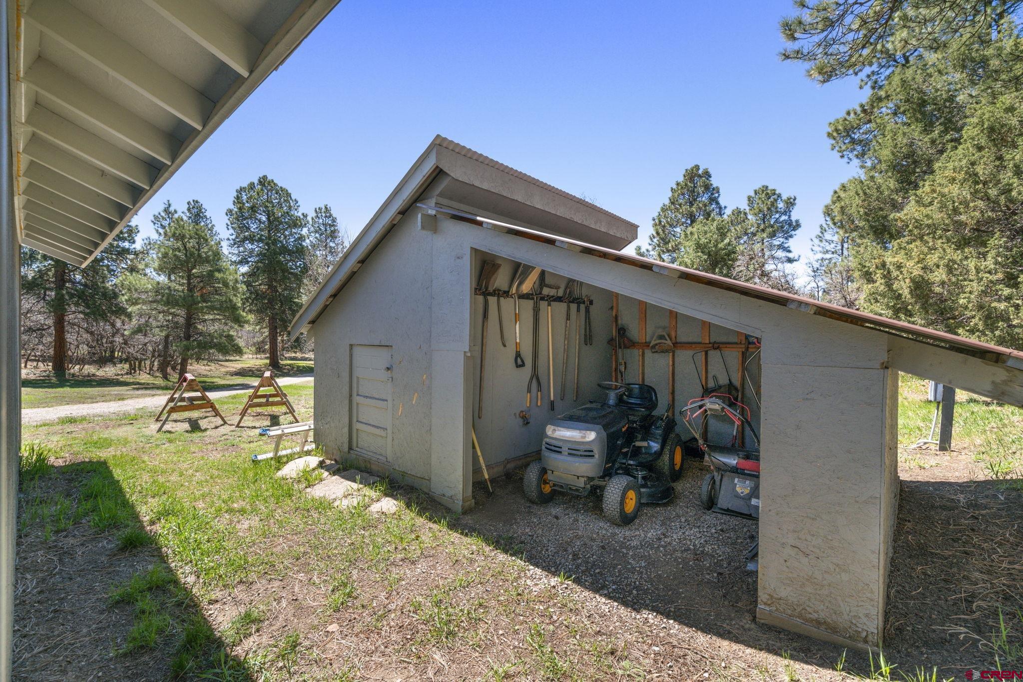 145 N Road Durango, CO 81303 - Photo 27 of 35 a view of a backyard with a patio