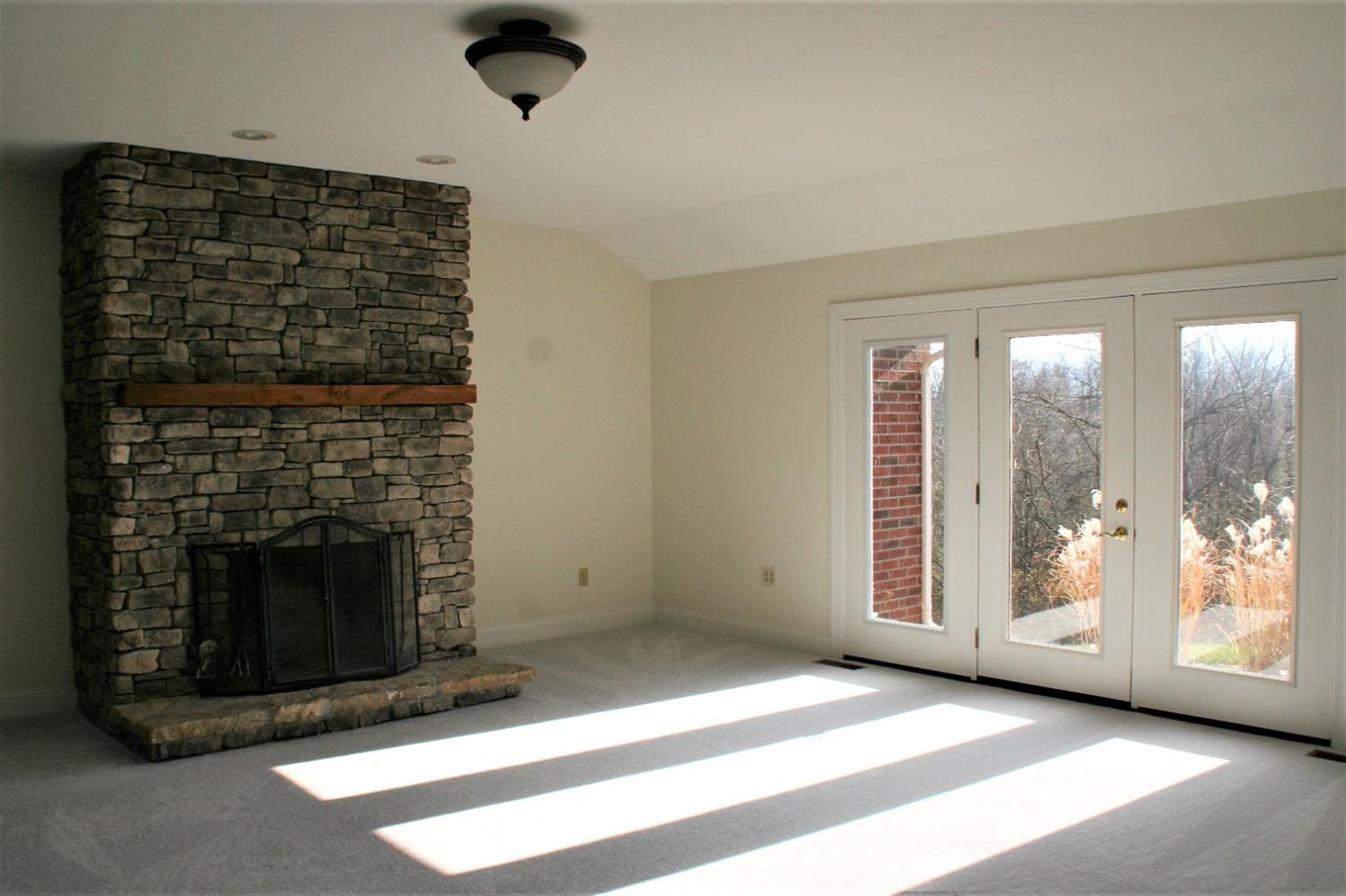 Great Room with stone fireplace