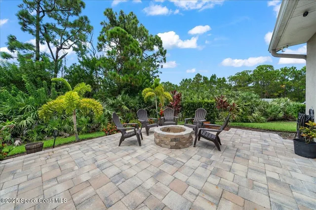 a view of outdoor space with seating area