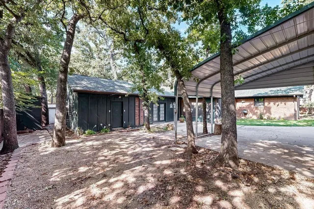 a view of an empty room with sliding door