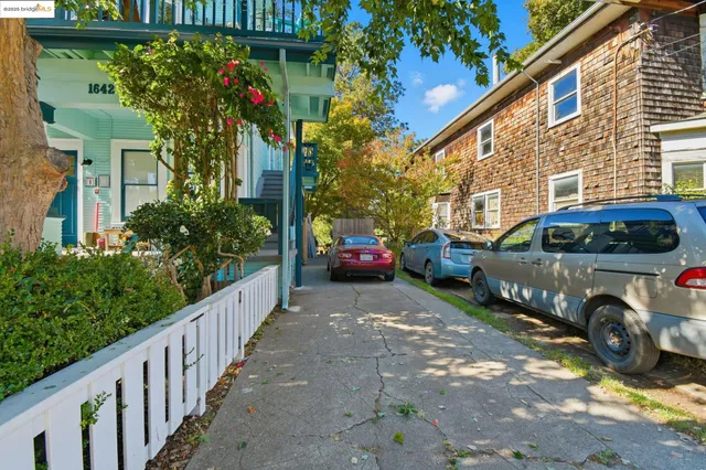 a view of a car park in front of a building