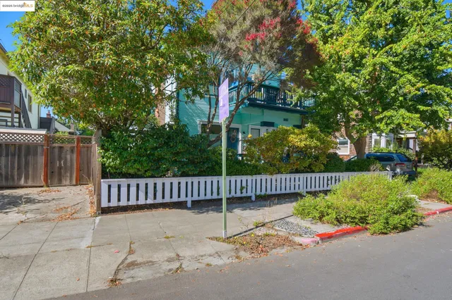 a garden view with a bench