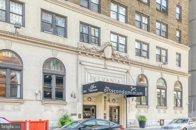 a front view of a building