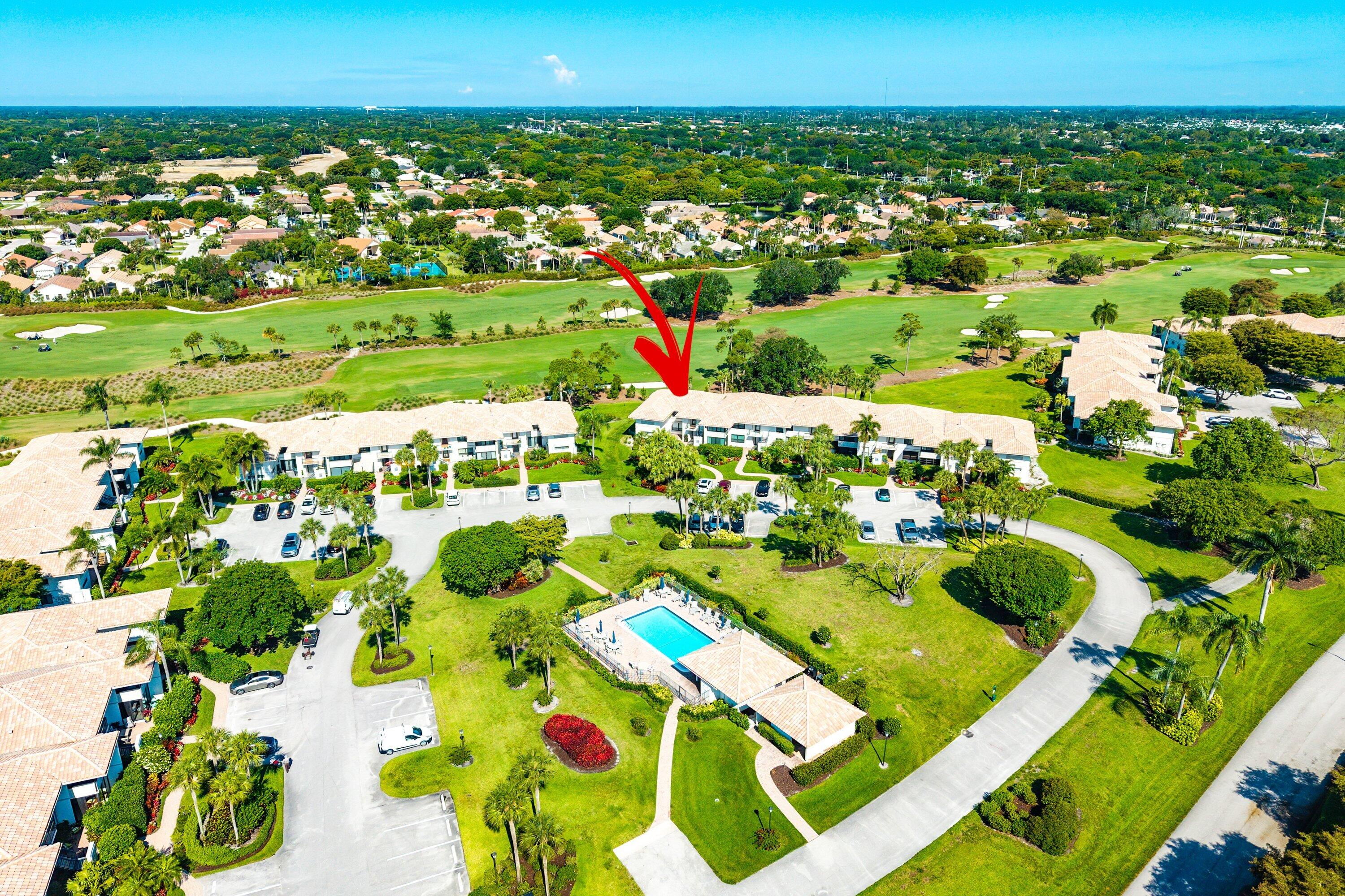 10221 Quail Covey Road, Unit HIBISCUS S Boynton Beach, FL 33436 - Photo 34 of 60 Aerial w/ pool