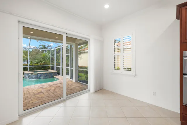 a view of a porch with a backyard