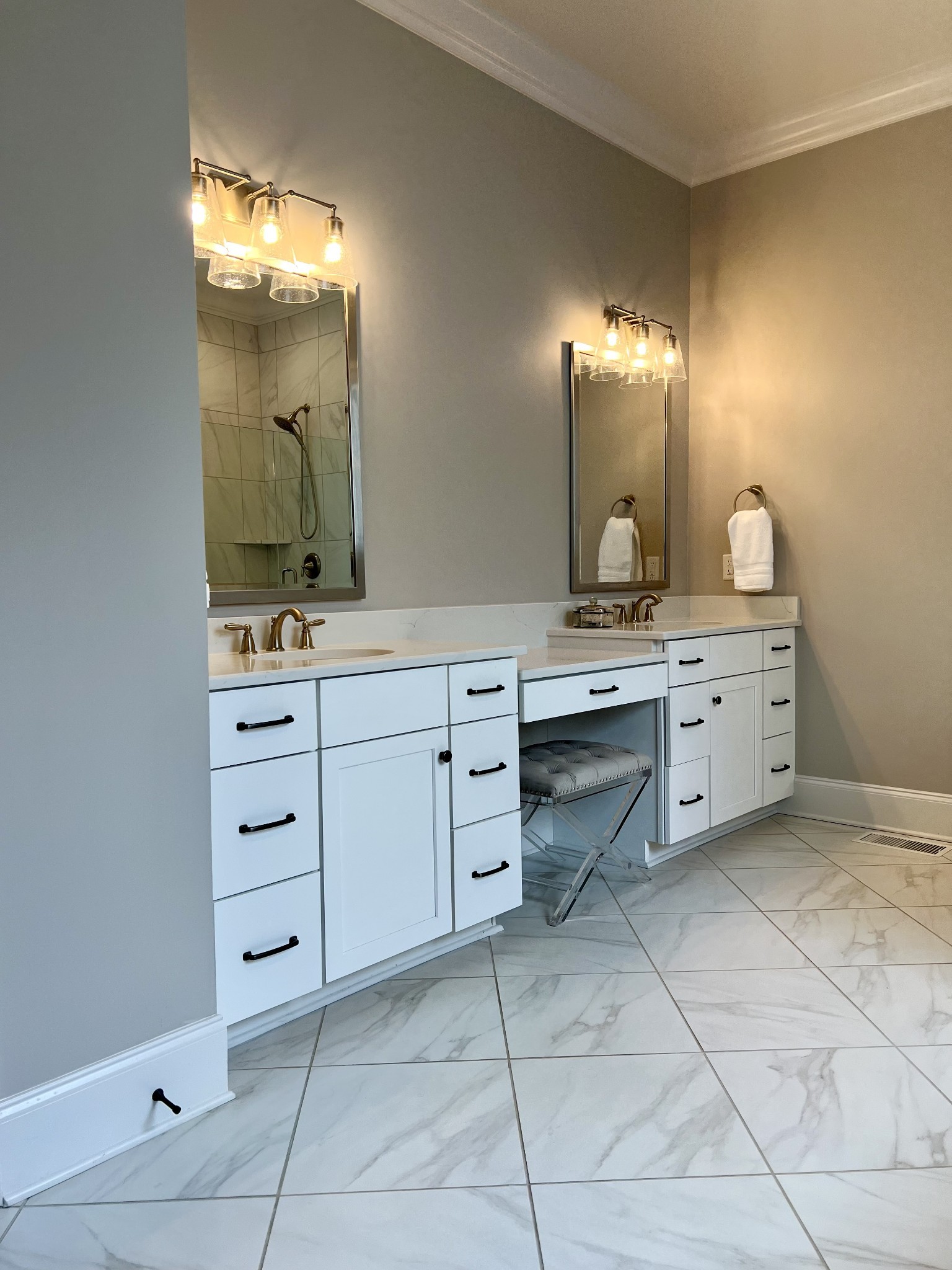 2001 Erwin Street Franklin, TN 37064 - Photo 16 of 30 a spacious bathroom with a double vanity sink and a mirror