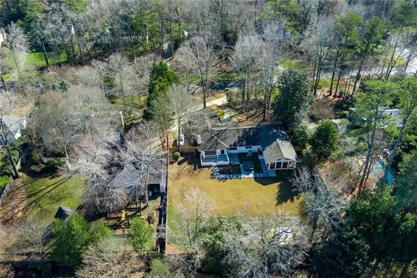 an aerial view of forest