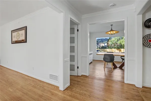 a view of a livingroom with a staircase