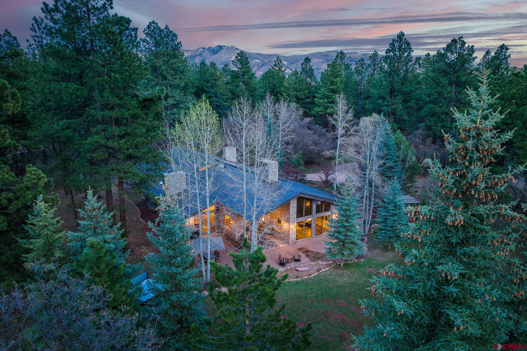 47 Mason Cabin Road Durango, CO 81301 - Photo 34 of 35 an aerial view of a house with a yard