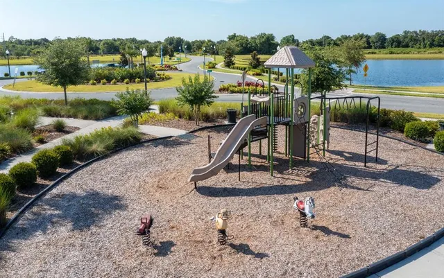 a view of a lake and a yard