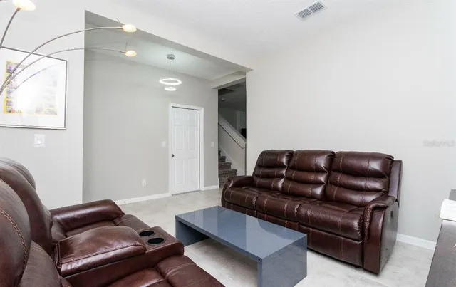 a living room with furniture