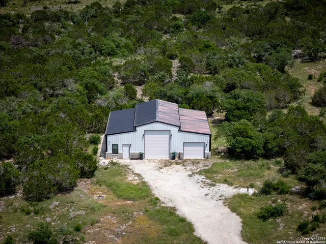 an aerial view of a house