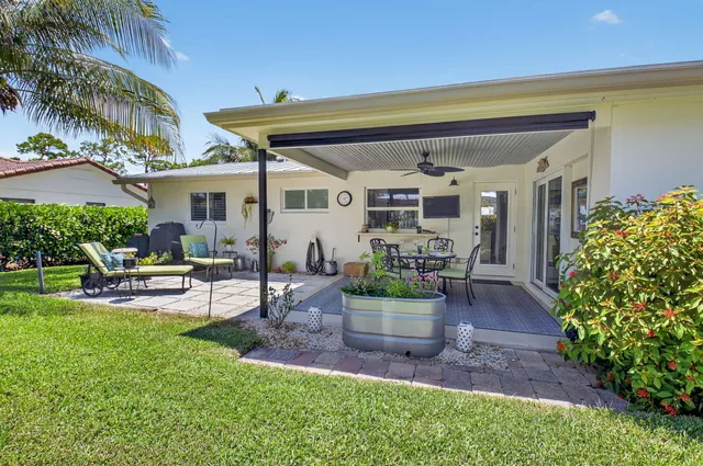 a view of a house with patio