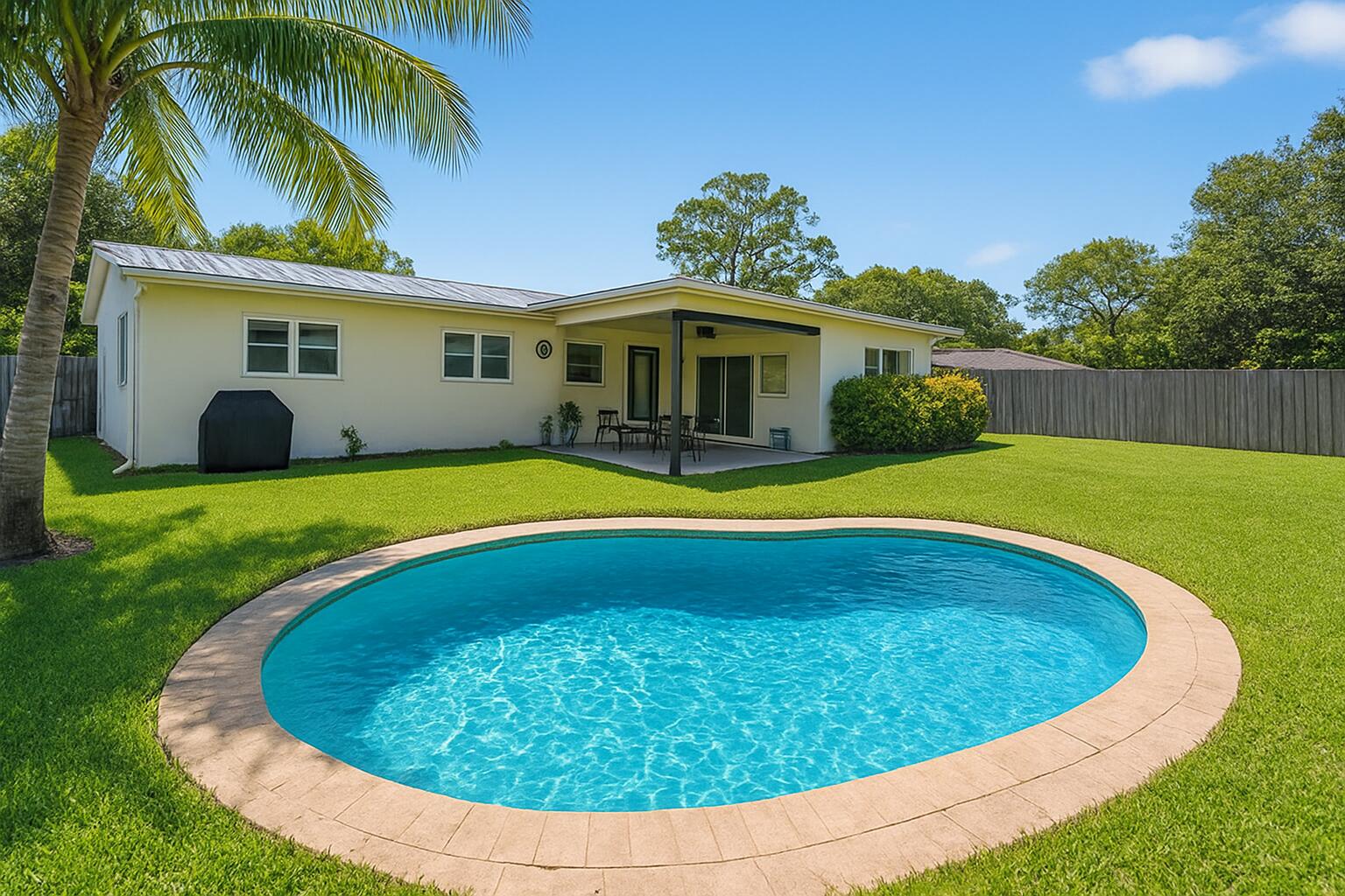 2702 Southwest 6th Street Boynton Beach, FL 33435 - Photo 49 of 49 a view of swimming pool with a garden
