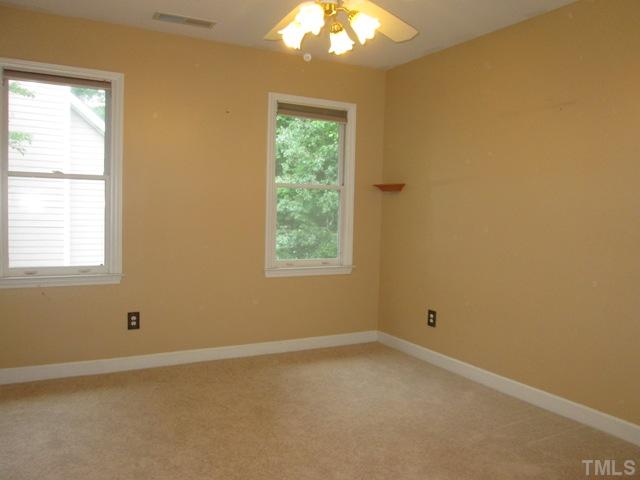 6016 Bur Trail Raleigh, NC 27616 - Photo 22 of 25 One of the secondary bedroom features a ceiling fan with light fixture, and has phone jack and is also cable ready as well!