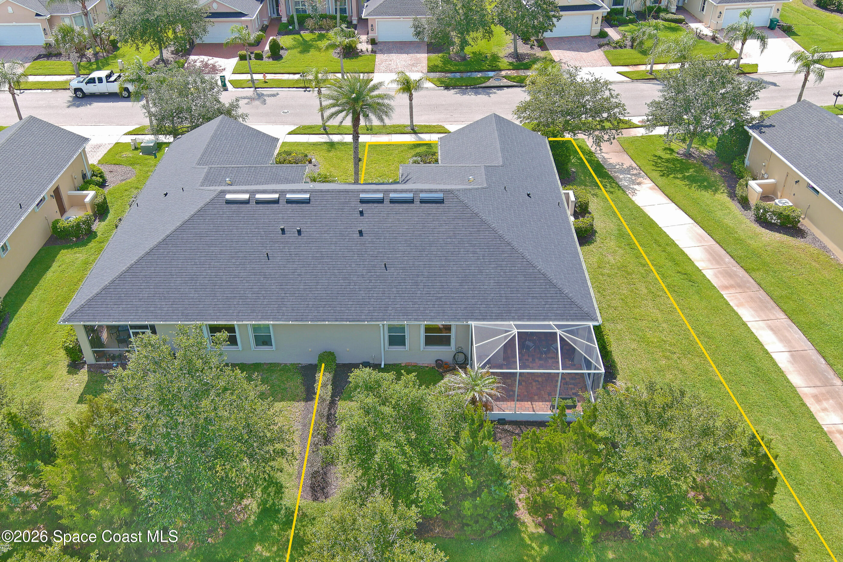 7170 Ralston Street Melbourne, FL 32940 - Photo 32 of 77 Aerial View Yard is highlighted