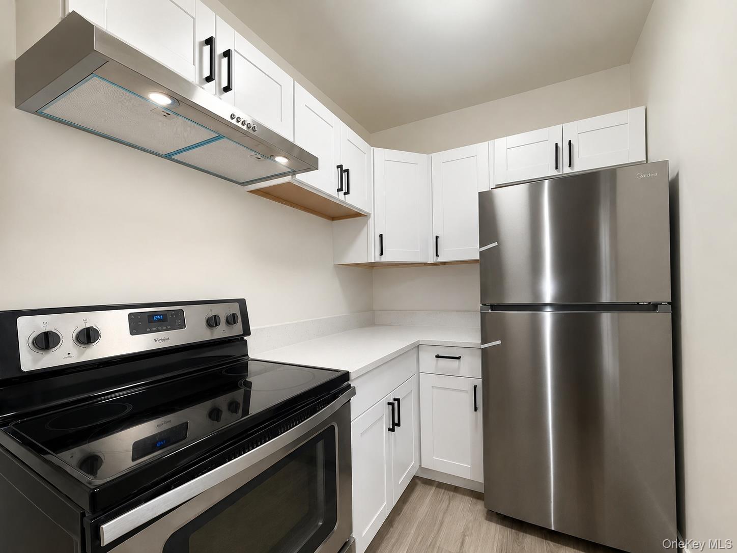 32 North Bridge Street Poughkeepsie, NY 12601 - Photo 17 of 19 a kitchen with stainless steel appliances a refrigerator a sink and cabinets