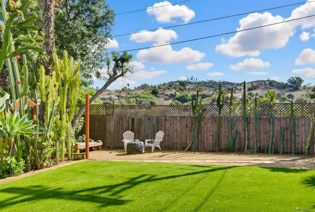 a backyard of a house with lots of green space