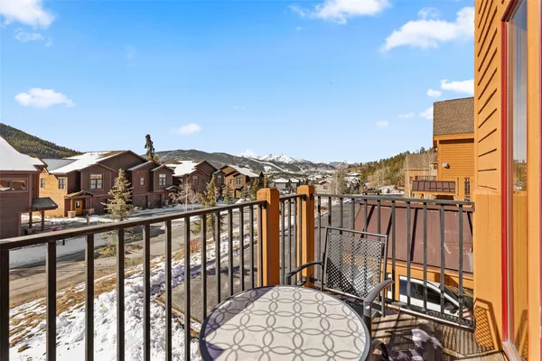 a view of a balcony with an outdoor space