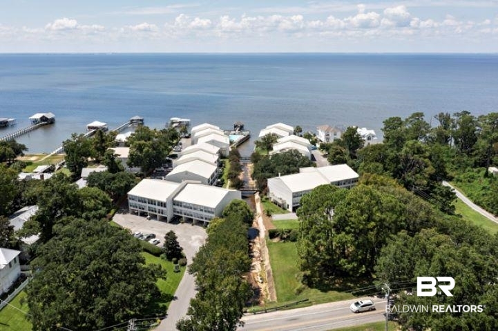 710 South Mobile Street, Unit 52 Fairhope, AL 36532 - Photo 56 of 58 Aerial view of a large body of water